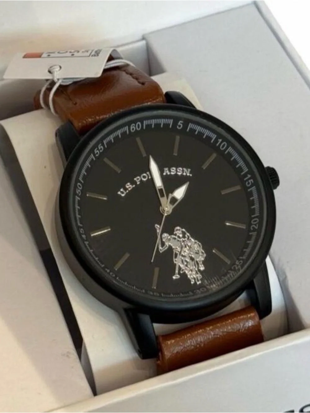 U.S. Polo Assn. Brown Leather Watch